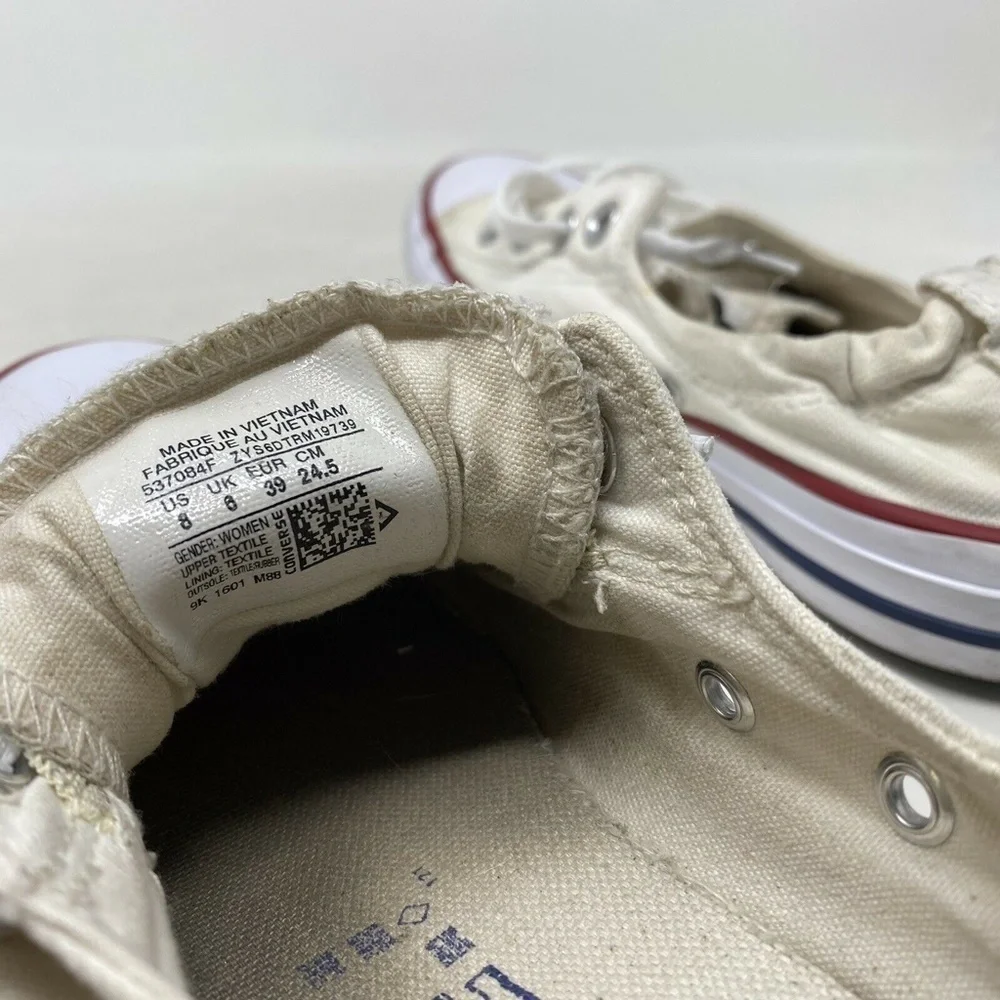 Converse Shoes Womens Size 8 White Ankle Skip On